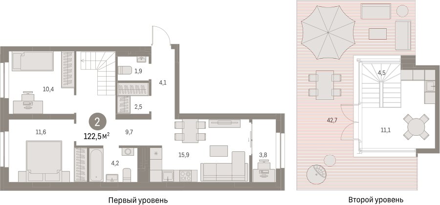 2-комнатная квартира с частичной отделкой, 122.5 м2, 8 этаж, дом сдан, ЖК Первый квартал, корпус 5 - объявление 2423931 - фото №1